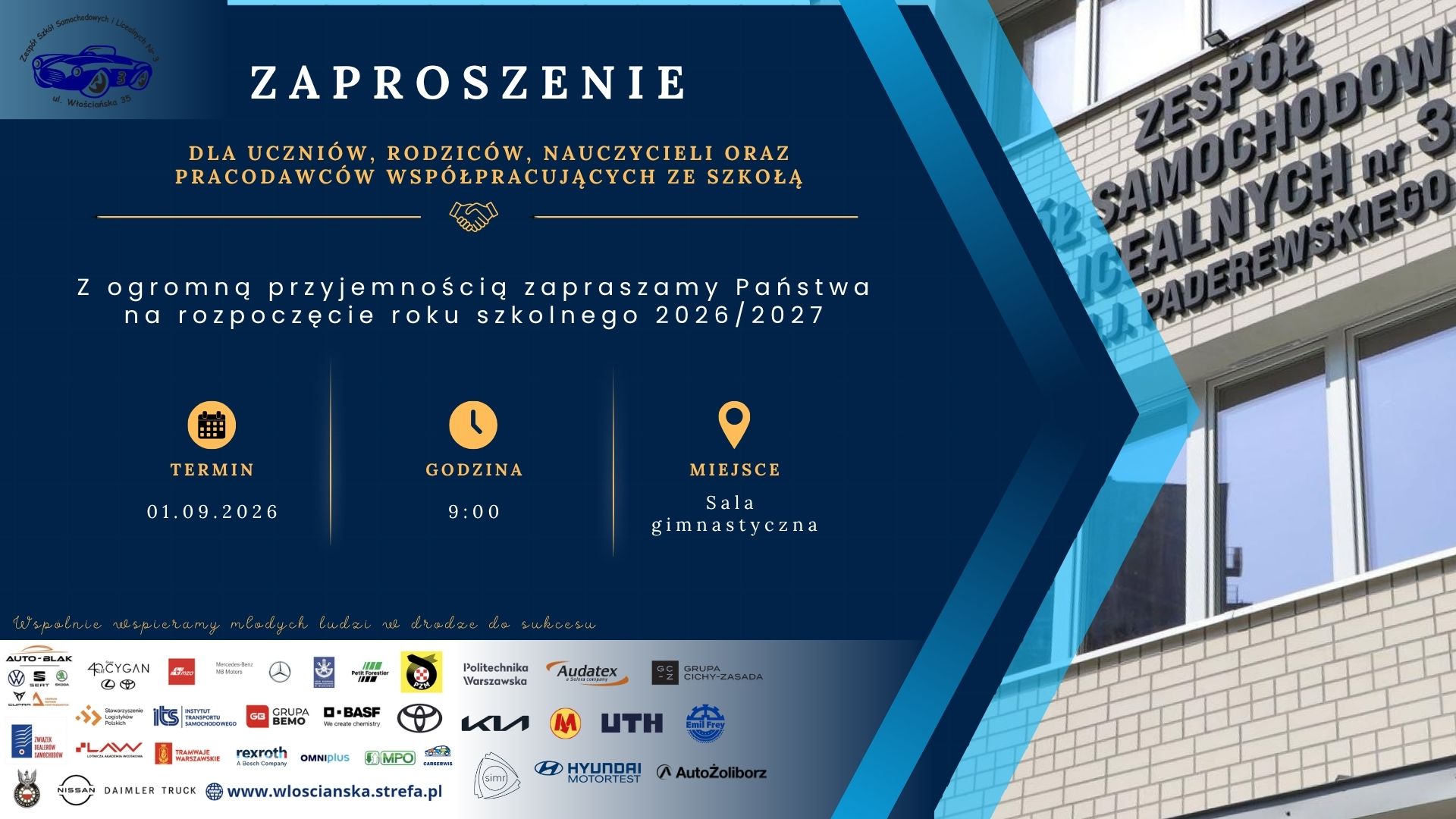 Uroczyste rozpoczęcie roku szkolnego 2026 / 2027