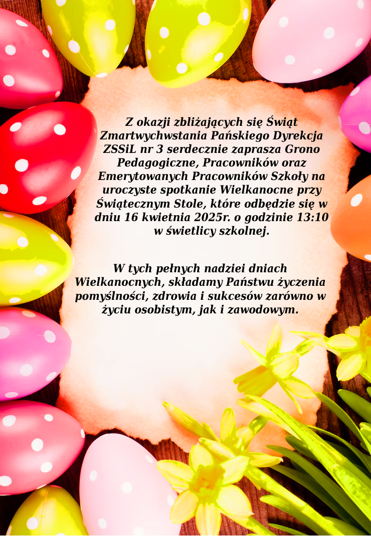 Zaproszenie na Spotkanie Wielkanocne